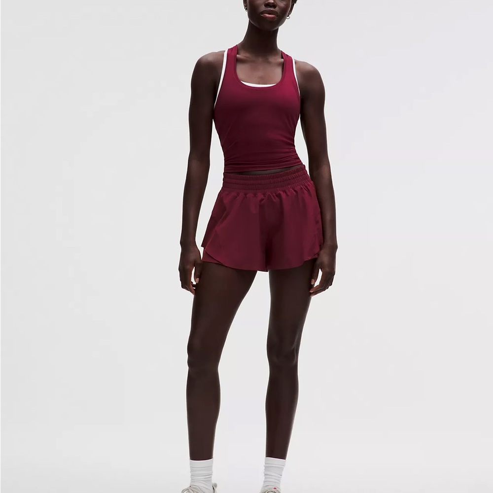 Burgundy Lululemon Running Shorts - Picture 3 of 4